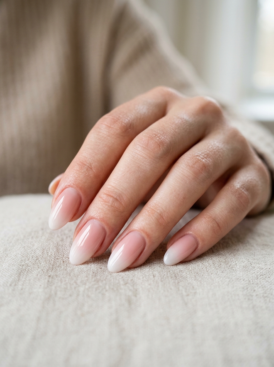 Rosy Ombre School Nails als Back to School Nails Inspiration 2026